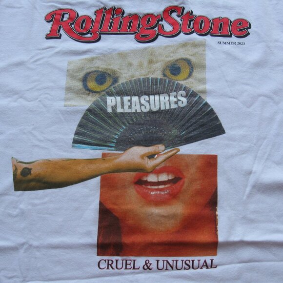 Pleasures Rolling Stone T-Shirt in White - Picture 1 of 5